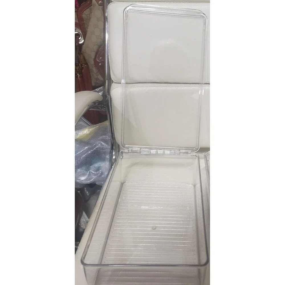 1 Clear Hinged Plastic Storage Container #B1 LxWxH=12.75x7.15x3.5 with lid